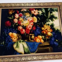 تابلوفرش گل ومیوه دست بافت باترکیب 189رنگ