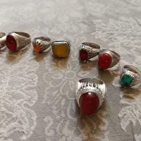 9تا انگشتر همه رکاب قدیمی دستساز 101گرم .گرمی310