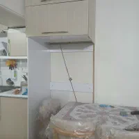 کابینت دو طبقه  و دکوری ام دی اف|کتابخانه، شلف، قفسه‌های دیواری|قزوین, |دیوار