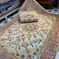 فرش دستباف جفت ۶ متری کاشمر گل ابریشم دستبافت