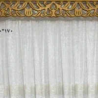 دو عدد پرده با تمام وسایل و قاب چوبی ابعاد230*170