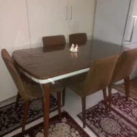 میز نهار خوری شش نفره چوب
