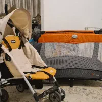 کالسکه چیکو +  تخت (پارک سفری کودک مامالاو)