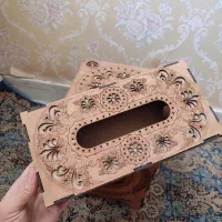 ست جادستمال کاغذی وسطل زباله چوبی مناسب جهیزیه