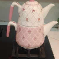 کتری و قوری ست گلدار چینی|قوری، کتری، قهوهساز دستی|تهران, سازمان برنامه جنوبی|دیوار