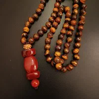گردنبند چشم ببر و عقیق اصل