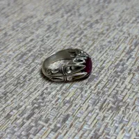 انگشتر نقره دست‌ساز با نگین افریقایی