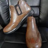 کفش نیم بوت مردانه چرم صنعتی درجه یک نو