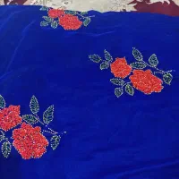 مخمل آبی کاربنی با چادر|لباس|یاسوج, |دیوار