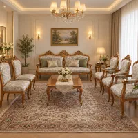 فروش مبلمان تمام راش سلطنتی کامل۹نفره