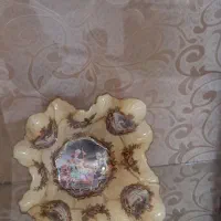 گنجه چوب و معرق کاری و با ظروف داخل ویترین|بوفه، ویترین، کنسول|مشهد, امیریه|دیوار