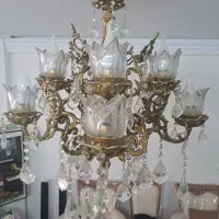 یک جفت لوستر 8 شاخه برنجی