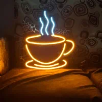 تابلو نئون طرح فنجان مناسب کافه