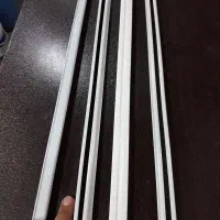 دو لنگه پرده نو چوب پرده اهنی 6عدد