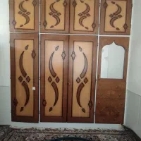 درب چوبی  کمد با رنگ پلی استر