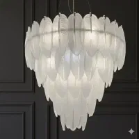 لوستر با آویز پر کریستال وارداتی