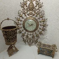 جا دستمالی ساعت دیواری سطل زباله برنجی