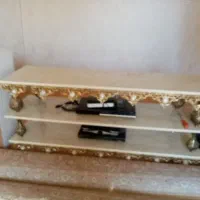 میز تلویزیون برنز سفید طلایی