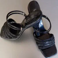 صندل زنانه مجلسی مشکی پاشنه بلند