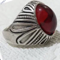 انگشتر نقره با سنگ یاقوت