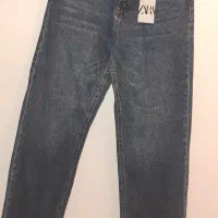 شلوار جین راسته با لبه ریش ریش زارا (zara) سایز۳۶