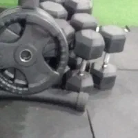 فروش دمبل و صفحه در حد نو