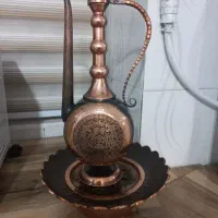 آفتابه و لگن مس سیاه قلم