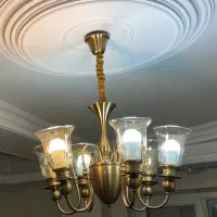 ۲ عدد لوستر فلزی ۶ شاخه به همراه ۲ عدد دیوار کوب|لوستر و چراغ آویز|تهران, هروی|دیوار