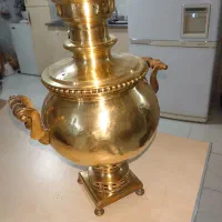 سماور ذغالی قدیمی و آنتیک باکتری شیردار