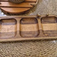 اردو خوری چوبی و رولت خوری چوب با لبه برنج کاری