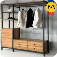 تولید رگال لباس جاکفشی مدل کمد دار اویز رخت کد ۲۰۶