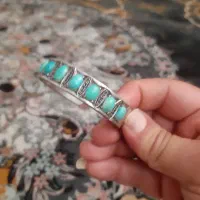 دستبند نقره زیبا فیروزها پاک و عجمی