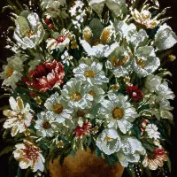 تابلو فرش گل وگلدان  بابونه|تابلو فرش|تهران, علم و صنعت|دیوار