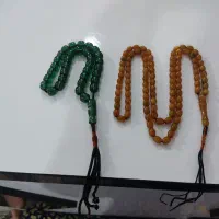 تسبیح سندلوس کهربا گندمی با سندلوس 33عددی