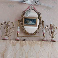 آینه و شمعدان عتیقه