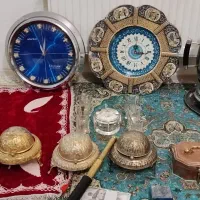 وسایل قدیمی آنتیک دبه روغن مسی خاویار خوری برنجی