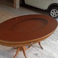میز بیضی غذاخوری چوبی