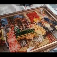 تابلوفرش پاسورباز چله ابریشم زر نیم ودار قالی|تابلو فرش|محمدشهر, همایون ویلا|دیوار