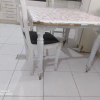 میز چوبی ۴ نفره|میز و صندلی غذاخوری|شوشتر, |دیوار