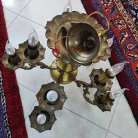 سه جفت لوستر برنجی 5 شاخه در دو طبقه در حدنو سالم|لوستر و چراغ آویز|مشهد, جانباز|دیوار