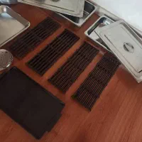 ۴ تا صفحه چدن گریل برگر پز و سینی و ۲ تا بن ماری|ظروف پخت‌وپز|گرگان, |دیوار