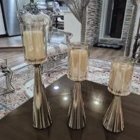 جاشمعی طلایی رنگ سه عدد|صنایع دستی و سایر لوازم تزئینی|اهواز, گلستان|دیوار