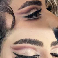 میکاپ شنیون رنگ مو سایه ابرو وخال برداری
