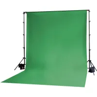 پرده سبز به همراه پایه