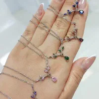 پلاک های ظریف با نگین رنگی جنس نقره ضمانتی