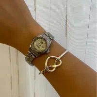 ساعت رولکس زنانه صدفی و دستبند استیل