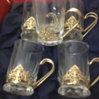 استکان پایه طلایی انتیک ایتالیا|صنایع دستی و سایر لوازم تزئینی|تبریز, |دیوار