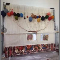 قالی نیمه بافته