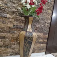 گلدان چوبی وچرمی بزرگ|صنایع دستی و سایر لوازم تزئینی|تهران, جیحون|دیوار