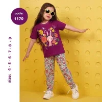 ست راحتی دخترانه طرح خرگوش رنگ یاسی بنفش و گلبهی|کفش و لباس بچه|اهواز, پادادشهر|دیوار